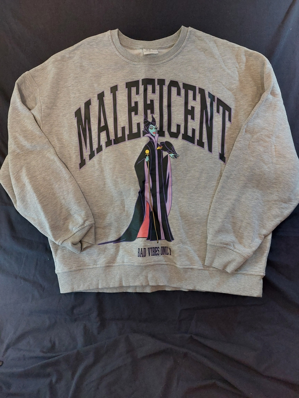 Disney Gray Maleficent Graphic Crewneck Sweatshirt